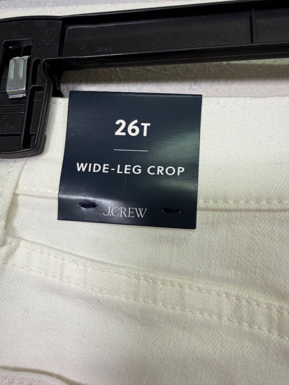 J.Crew Womens White Wide-Leg Crop Jeans Raw Hem 26 Tall Boho Neutral Preppy - Picture 13 of 14